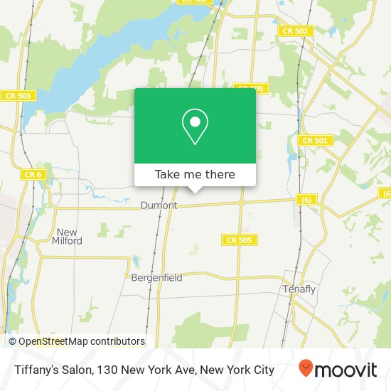 Tiffany's Salon, 130 New York Ave map