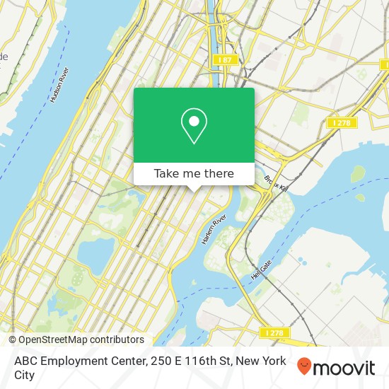 Mapa de ABC Employment Center, 250 E 116th St