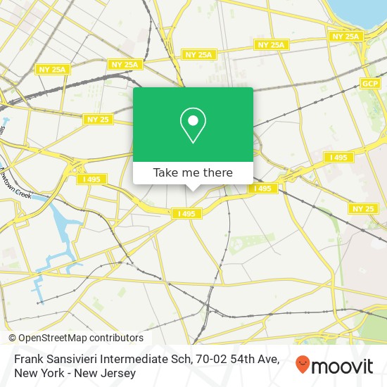 Mapa de Frank Sansivieri Intermediate Sch, 70-02 54th Ave