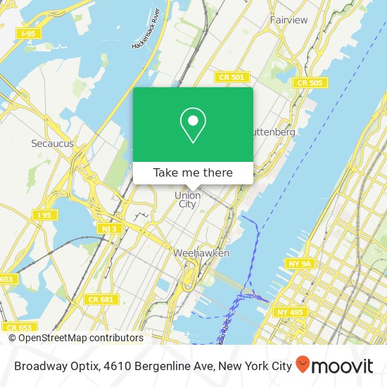 Mapa de Broadway Optix, 4610 Bergenline Ave