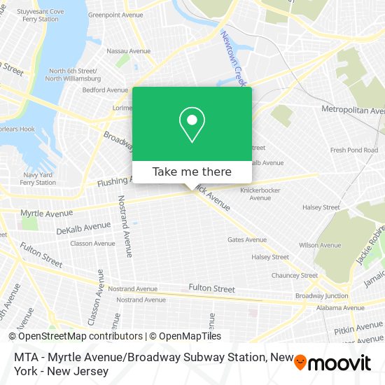 Mapa de MTA - Myrtle Avenue / Broadway Subway Station