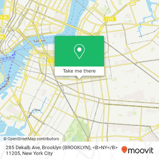 Mapa de 285 Dekalb Ave, Brooklyn (BROOKLYN), <B>NY< / B> 11205