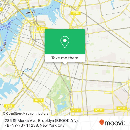Mapa de 285 St Marks Ave, Brooklyn (BROOKLYN), <B>NY< / B> 11238