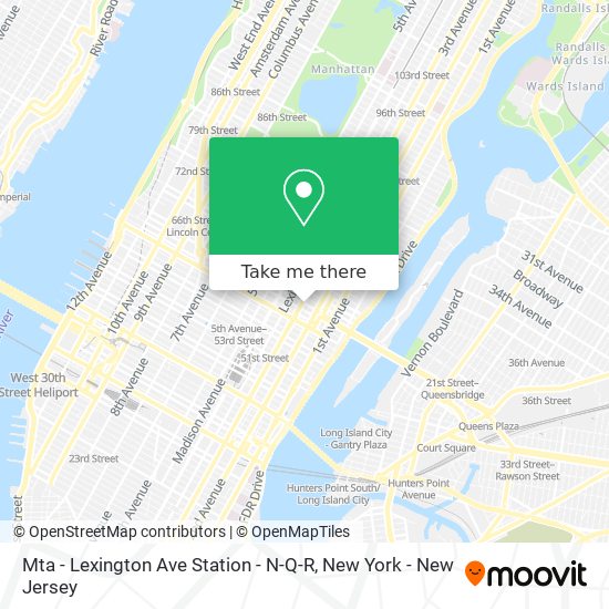 Mta - Lexington Ave Station - N-Q-R map