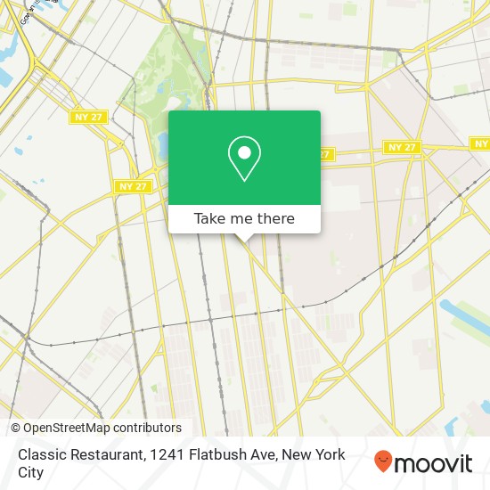 Mapa de Classic Restaurant, 1241 Flatbush Ave