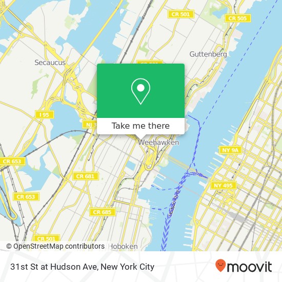 Mapa de 31st St at Hudson Ave