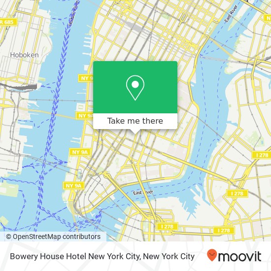 Bowery House Hotel New York City map