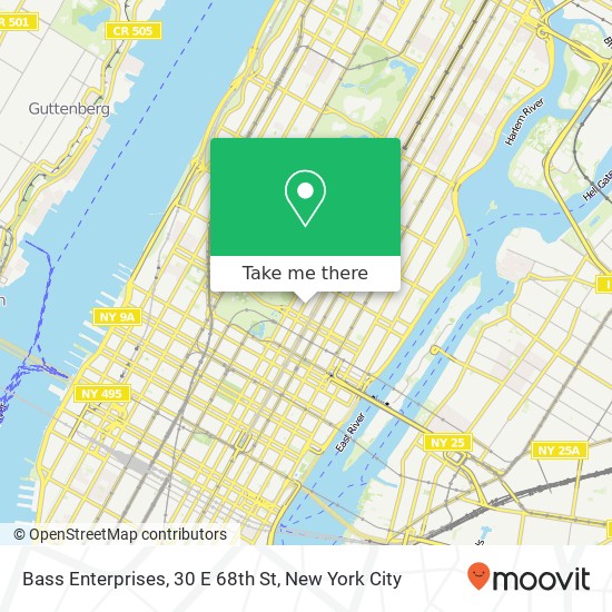 Mapa de Bass Enterprises, 30 E 68th St