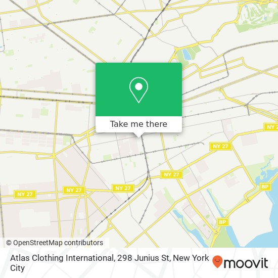 Atlas Clothing International, 298 Junius St map