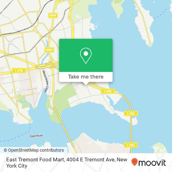 Mapa de East Tremont Food Mart, 4004 E Tremont Ave
