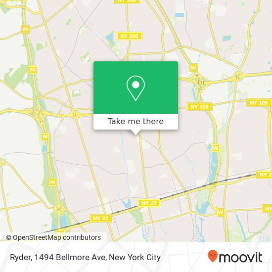 Ryder, 1494 Bellmore Ave map