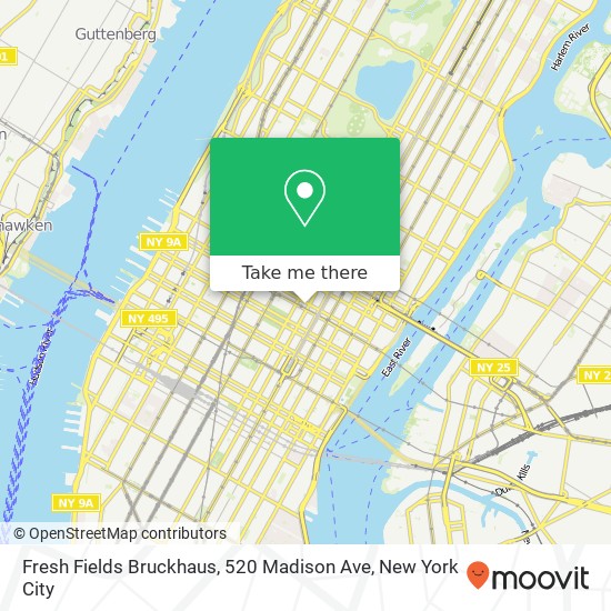 Mapa de Fresh Fields Bruckhaus, 520 Madison Ave