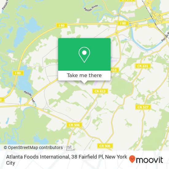Mapa de Atlanta Foods International, 38 Fairfield Pl