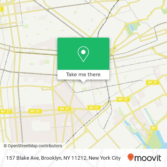 Mapa de 157 Blake Ave, Brooklyn, NY 11212
