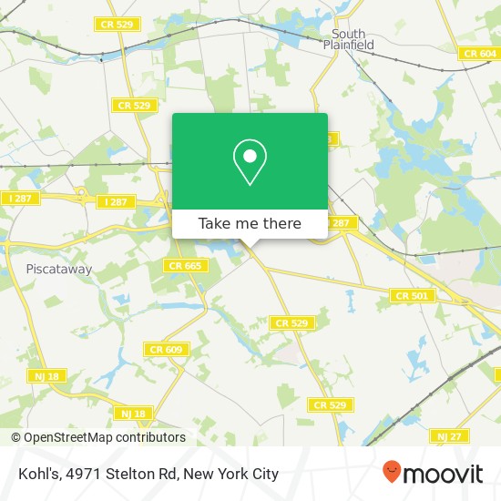 Mapa de Kohl's, 4971 Stelton Rd