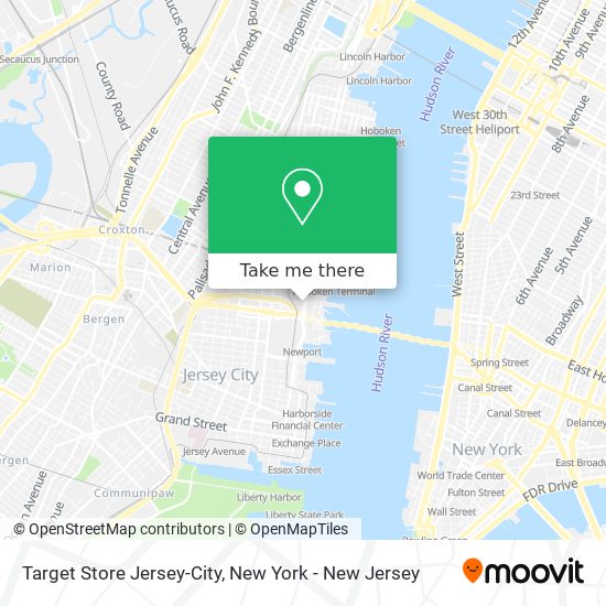 Mapa de Target Store Jersey-City