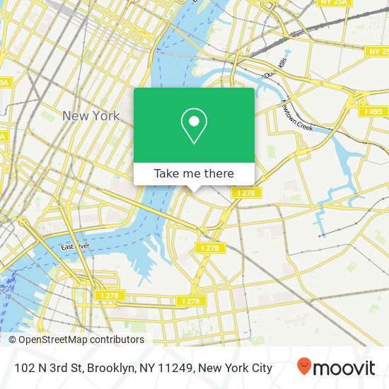 Mapa de 102 N 3rd St, Brooklyn, NY 11249