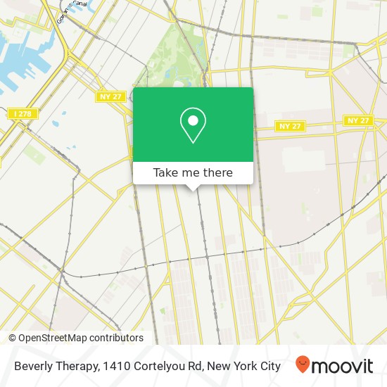 Mapa de Beverly Therapy, 1410 Cortelyou Rd