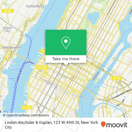 Mapa de Linden Alschuler & Kaplan, 123 W 49th St