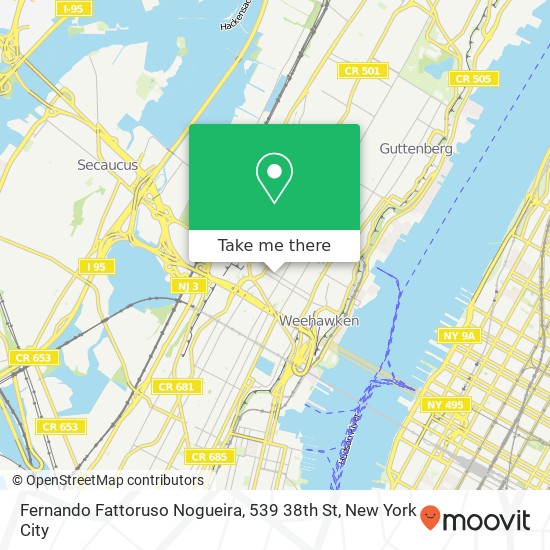 Mapa de Fernando Fattoruso Nogueira, 539 38th St