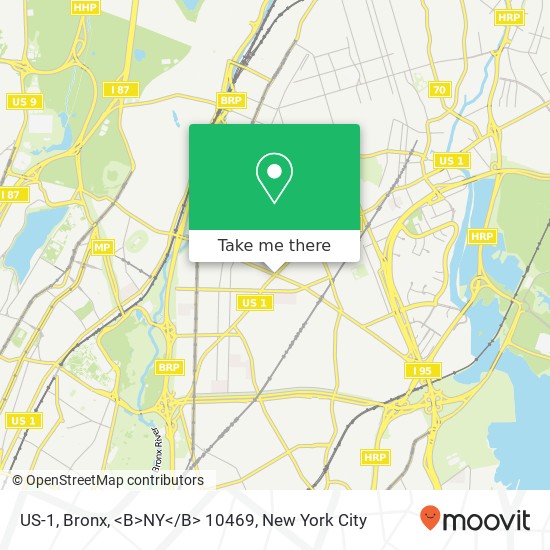 US-1, Bronx, <B>NY</B> 10469 map
