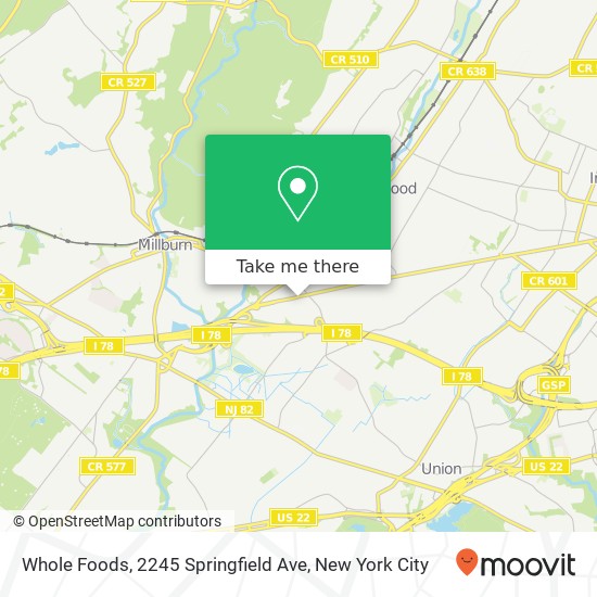 Mapa de Whole Foods, 2245 Springfield Ave
