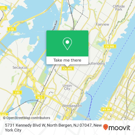5731 Kennedy Blvd W, North Bergen, NJ 07047 map