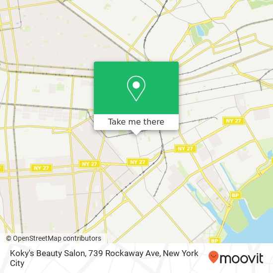 Mapa de Koky's Beauty Salon, 739 Rockaway Ave
