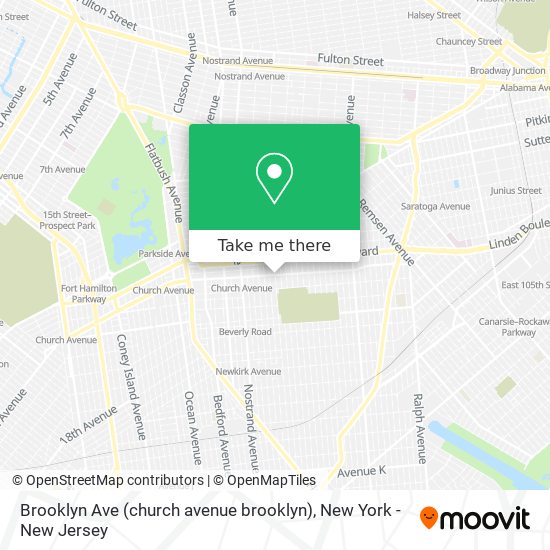 Brooklyn Ave (church avenue brooklyn) map