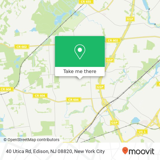 Mapa de 40 Utica Rd, Edison, NJ 08820