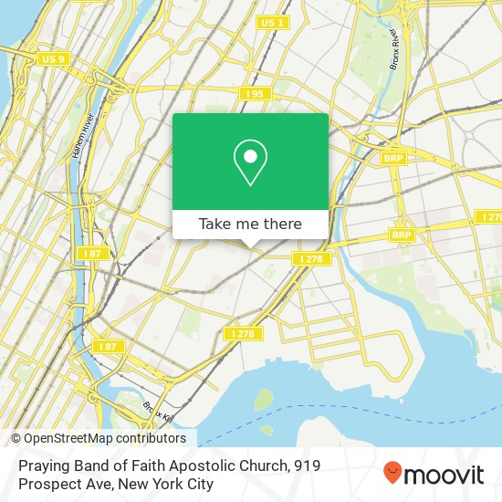 Praying Band of Faith Apostolic Church, 919 Prospect Ave map