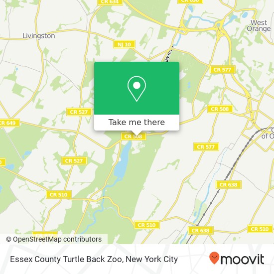 Essex County Turtle Back Zoo map