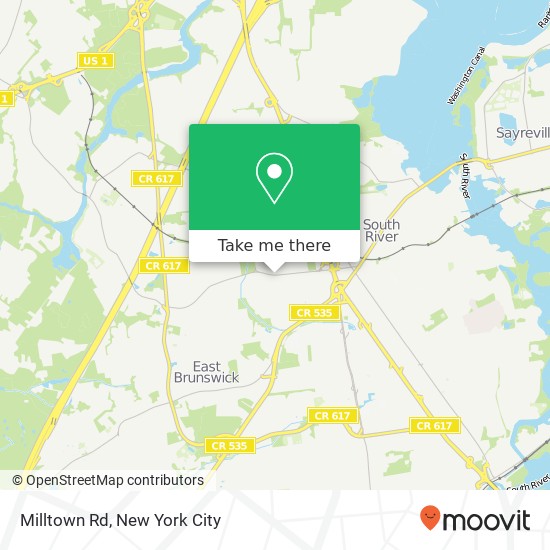 Mapa de Milltown Rd, East Brunswick, NJ 08816