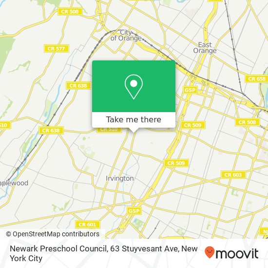 Mapa de Newark Preschool Council, 63 Stuyvesant Ave