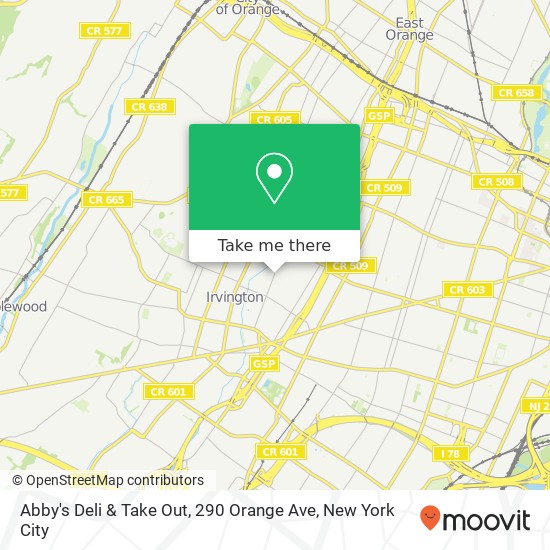 Mapa de Abby's Deli & Take Out, 290 Orange Ave