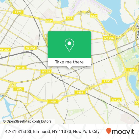 Mapa de 42-81 81st St, Elmhurst, NY 11373