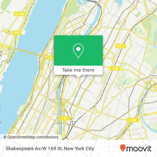 Mapa de Shakespeare Av/W 169 St