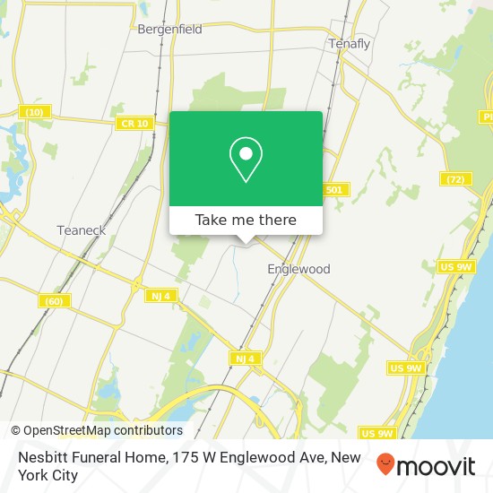 Mapa de Nesbitt Funeral Home, 175 W Englewood Ave