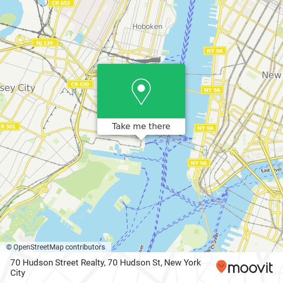 Mapa de 70 Hudson Street Realty, 70 Hudson St