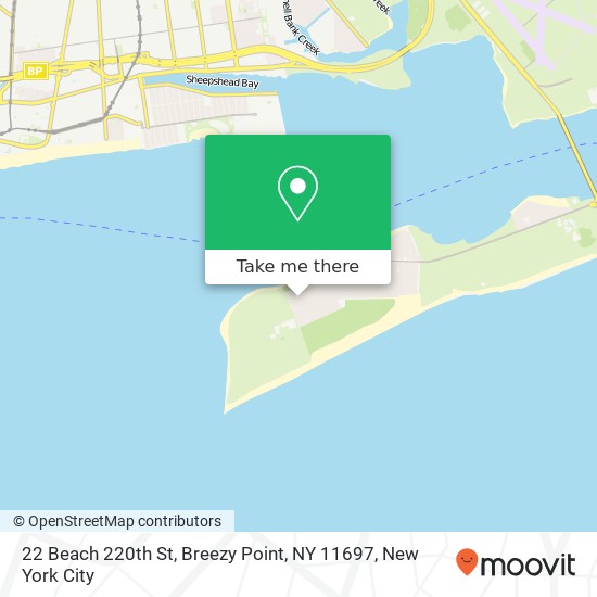 Mapa de 22 Beach 220th St, Breezy Point, NY 11697