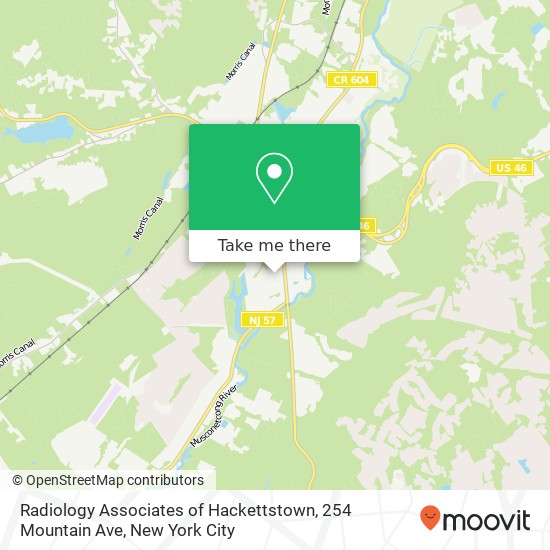 Mapa de Radiology Associates of Hackettstown, 254 Mountain Ave