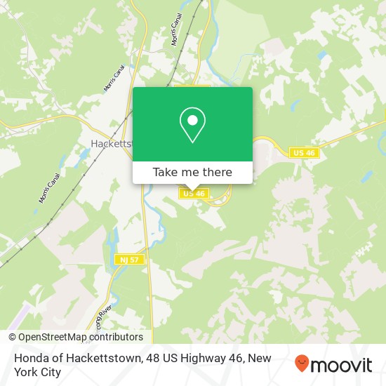 Mapa de Honda of Hackettstown, 48 US Highway 46