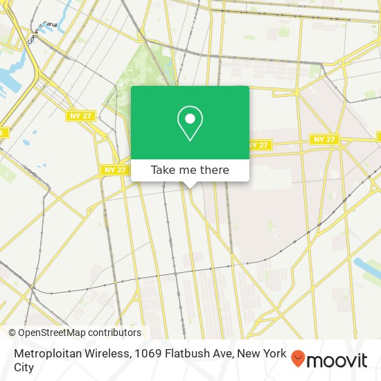 Mapa de Metroploitan Wireless, 1069 Flatbush Ave