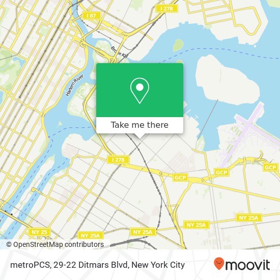 Mapa de metroPCS, 29-22 Ditmars Blvd