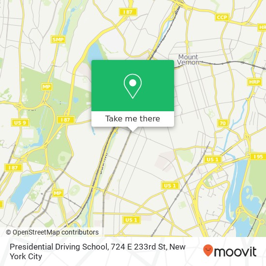Presidential Driving School, 724 E 233rd St map