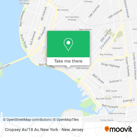 Cropsey Av/18 Av map