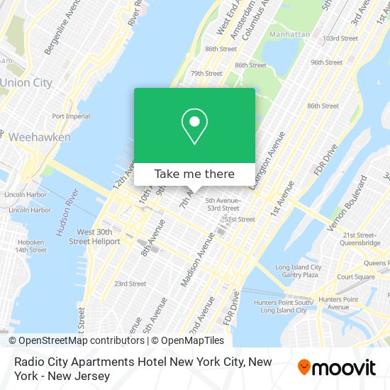 Mapa de Radio City Apartments Hotel New York City
