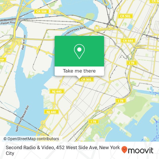 Mapa de Second Radio & Video, 452 West Side Ave