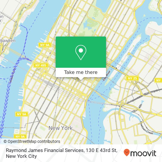 Raymond James Financial Services, 130 E 43rd St map