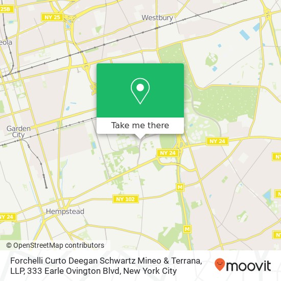 Mapa de Forchelli Curto Deegan Schwartz Mineo & Terrana, LLP, 333 Earle Ovington Blvd